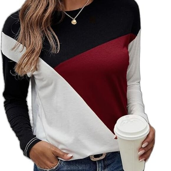 🔺 Colorblock Long Sleeve Shirt – Geometric Minimalist 🔺 - Picture 6 of 6